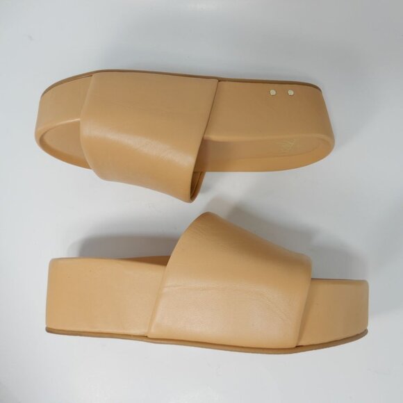 Beek Albatross Platform Flatform Slide Sandal Size 8 Nude Beige Leather NEW $310 - Picture 11 of 15